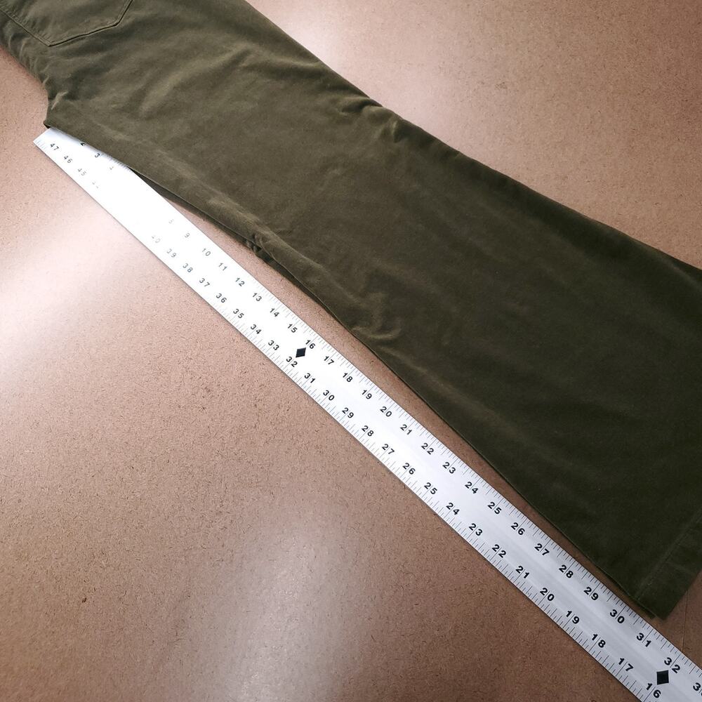 Paige Genevieve Flare Corduroy Pants Stretch Women 30 Dk Brushed Olive 70s Boho - Picture 8 of 15